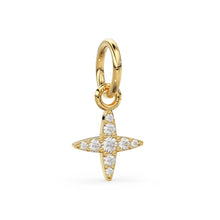 Load image into Gallery viewer, Brilliant Diamond Cross Charm Pendant / 14k 18k Solid Gold Pendant / Baguette Diamond Pendant / Petite Diamond Charm / Sale - Jalvi &amp; Co.