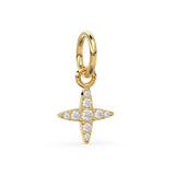 Brilliant Diamond Cross Charm Pendant / 14k 18k Solid Gold Pendant / Baguette Diamond Pendant / Petite Diamond Charm / Sale