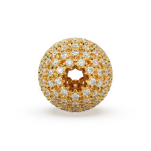 Load image into Gallery viewer, Brilliant Diamond Prong Setting Sphere Spacer / 14k 18k Solid Gold Bead / Diamond Spacer / Sale - Jalvi &amp; Co.