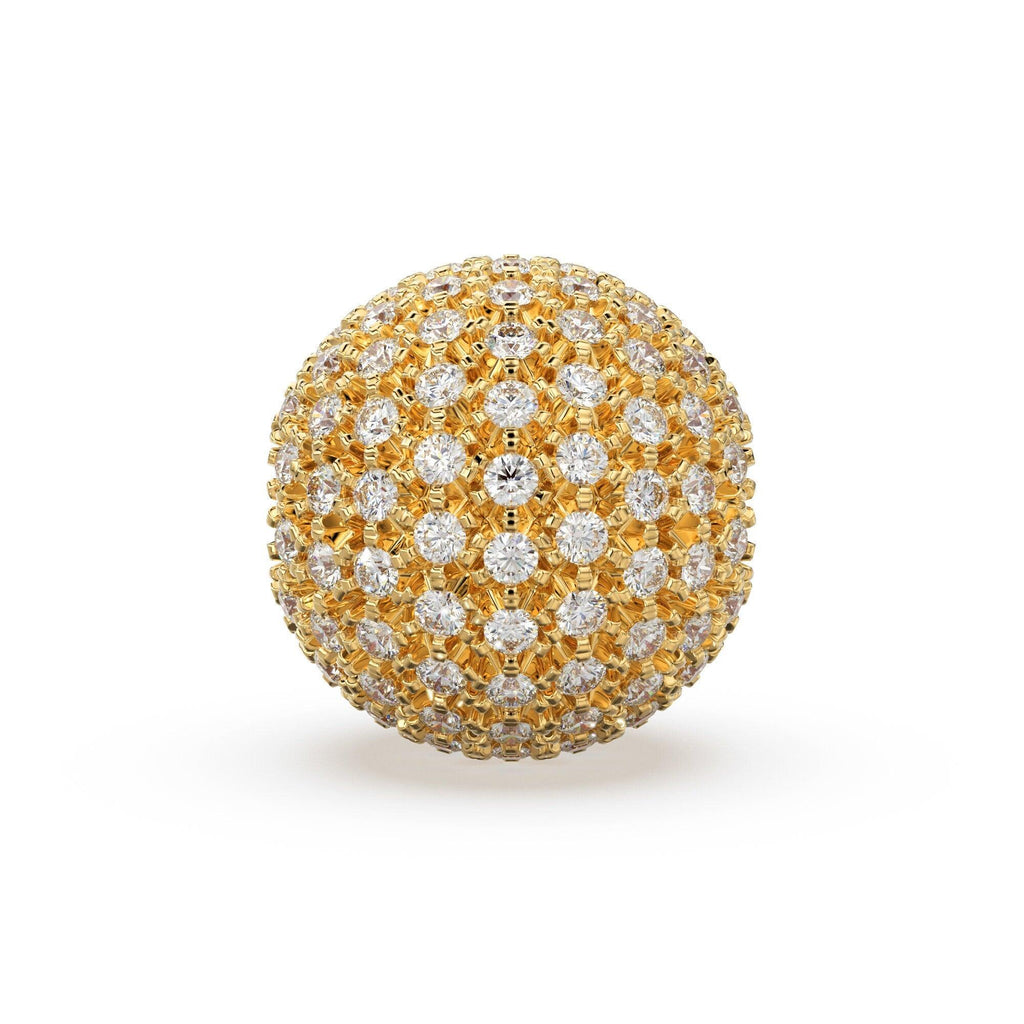 Brilliant Diamond Prong Setting Sphere Spacer / 14k 18k Solid Gold Bead / Diamond Spacer / Sale - Jalvi & Co.
