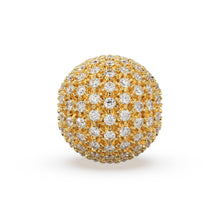 Load image into Gallery viewer, Brilliant Diamond Prong Setting Sphere Spacer / 14k 18k Solid Gold Bead / Diamond Spacer / Sale - Jalvi &amp; Co.