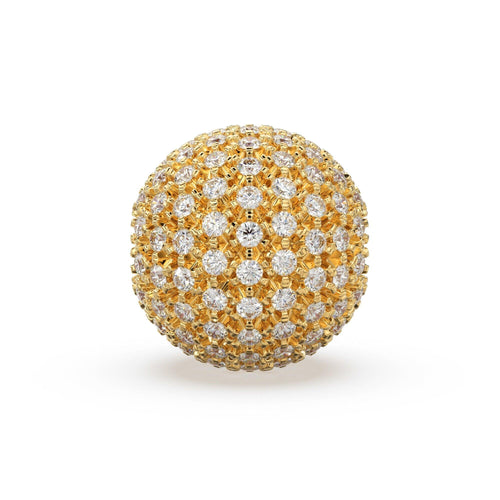 Brilliant Diamond Prong Setting Sphere Spacer / 14k 18k Solid Gold Bead / Diamond Spacer / Sale - Jalvi & Co.