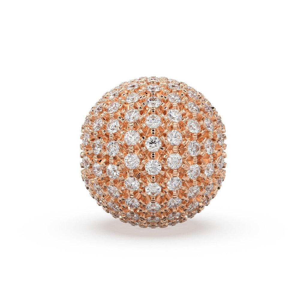 Brilliant Diamond Prong Setting Sphere Spacer / 14k 18k Solid Gold Bead / Diamond Spacer / Sale - Jalvi & Co.