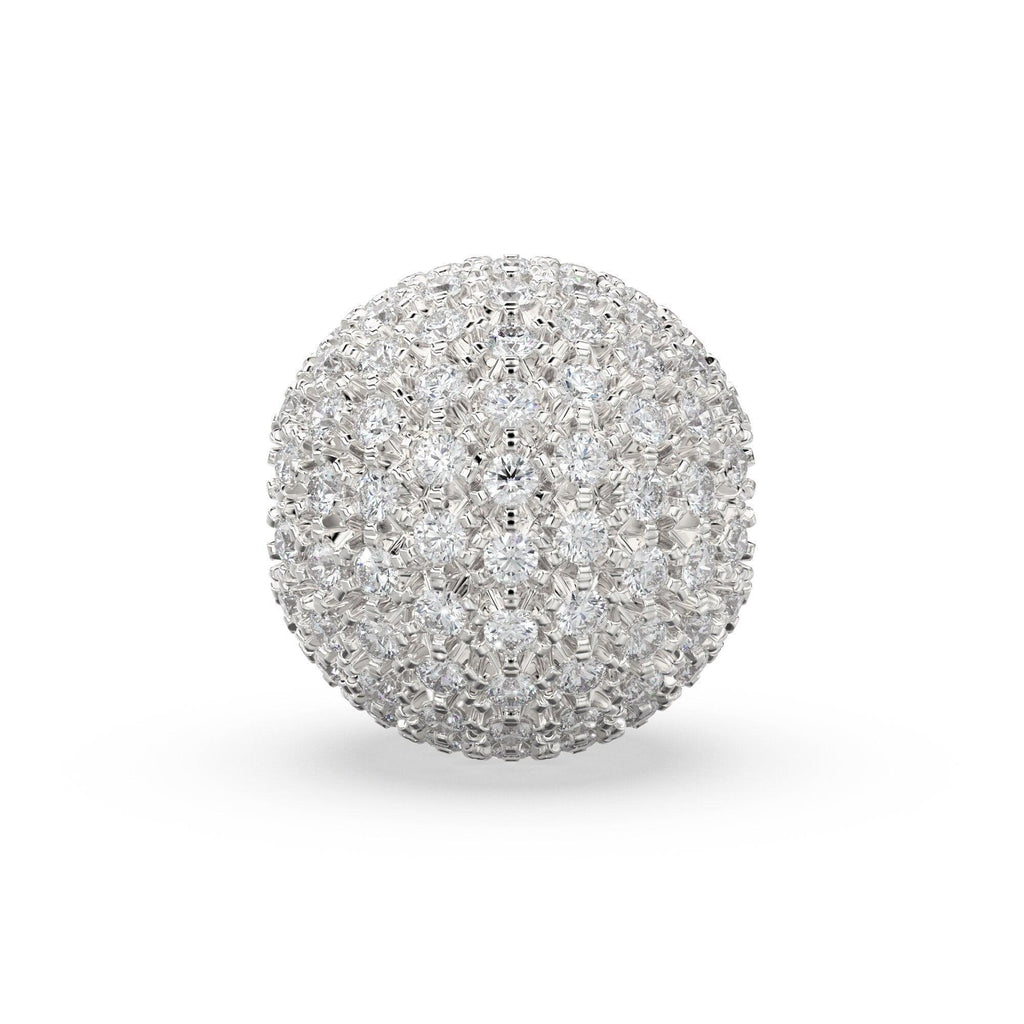 Brilliant Diamond Prong Setting Sphere Spacer / 14k 18k Solid Gold Bead / Diamond Spacer / Sale - Jalvi & Co.