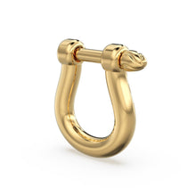 Load image into Gallery viewer, Carabiner Horse Shoe Screw Solid Gold Clasp Charm Holder / Screw Clasp U shape / Oval Clasp / Simple Oval Shaped Clasps - Jalvi &amp; Co.