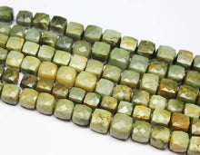 Load image into Gallery viewer, Cats Eye Gemstone Faceted Cube Box Square Craft Loose Bead Strand 10&quot; 8mm 12mm - Jalvi &amp; Co.