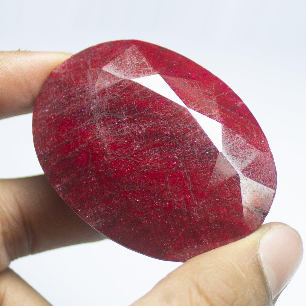 CERTIFIED, 601.50ct, 58x43x23mm, Natural Blood Red Ruby Oval Cut Museum Size Loose Gemstone, Ruby - Jalvi & Co.