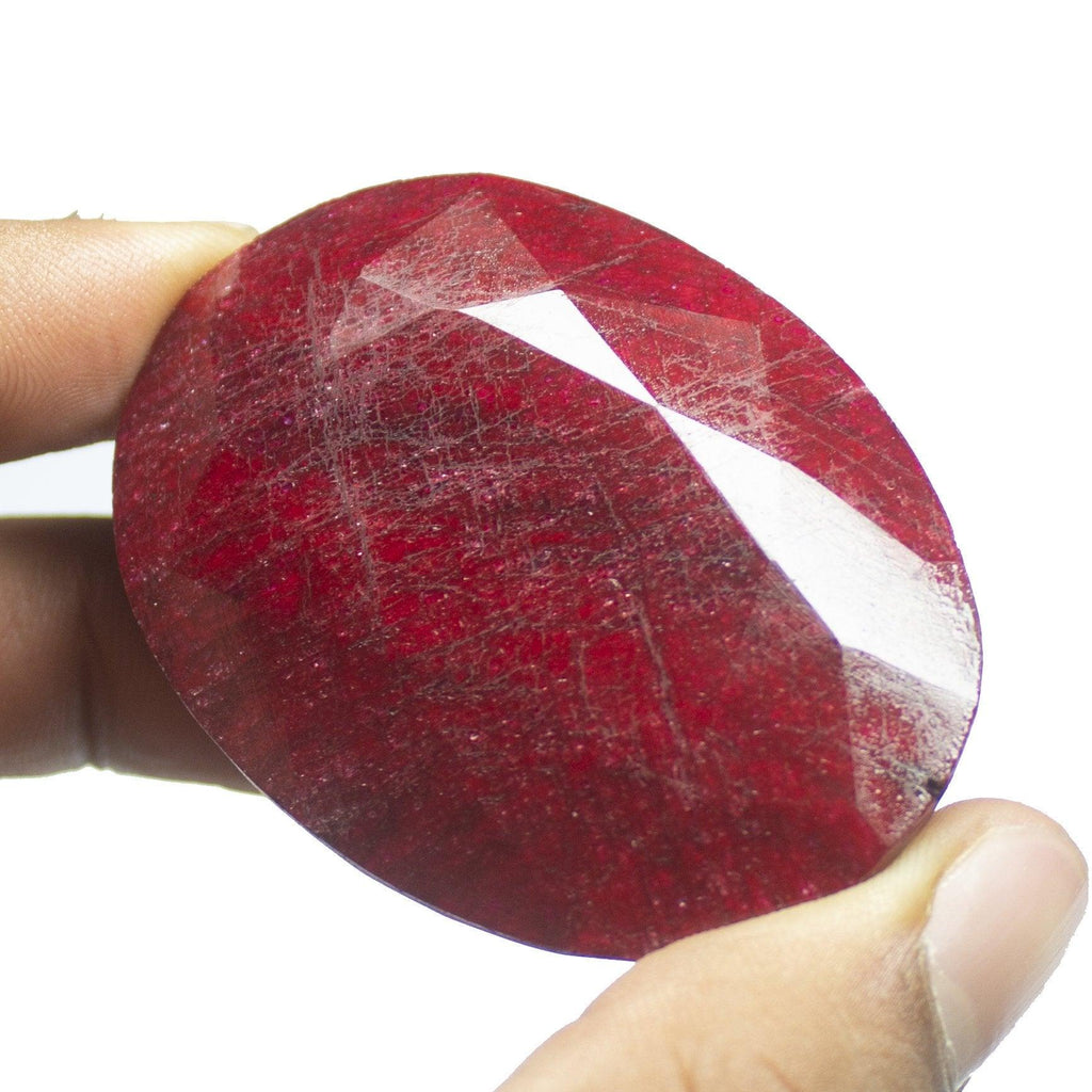 CERTIFIED, 601.50ct, 58x43x23mm, Natural Blood Red Ruby Oval Cut Museum Size Loose Gemstone, Ruby - Jalvi & Co.