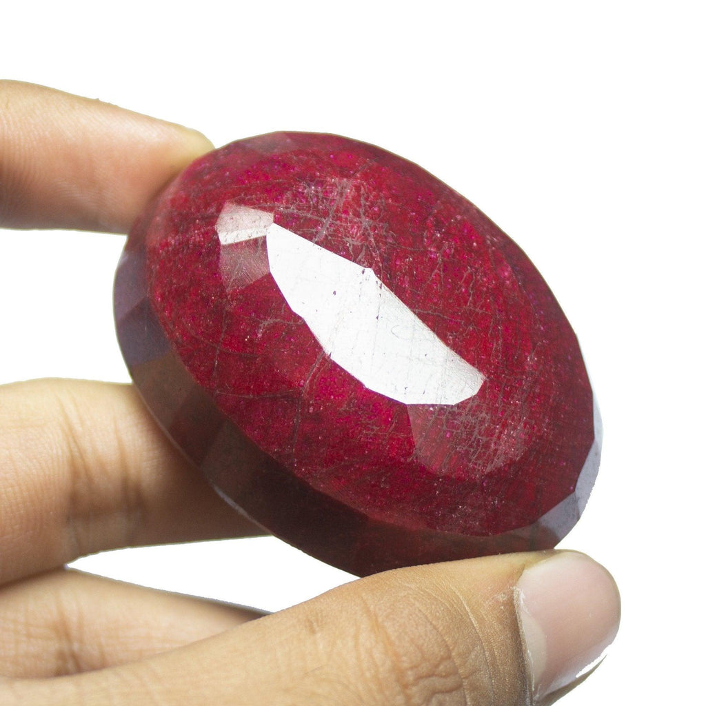 CERTIFIED, 601.50ct, 58x43x23mm, Natural Blood Red Ruby Oval Cut Museum Size Loose Gemstone, Ruby - Jalvi & Co.