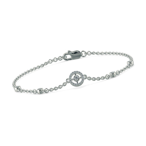 Chain Link Bracelet Enigma 14k Solid White Gold Handmade, Tennis Bracelet, Gold Bracelet, Diamond Bracelet - Jalvi & Co.