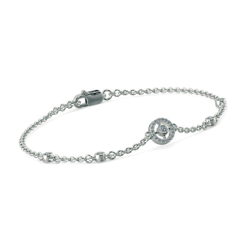 Chain Link Bracelet Enigma 14k Solid White Gold Handmade, Tennis Bracelet, Gold Bracelet, Diamond Bracelet - Jalvi & Co.