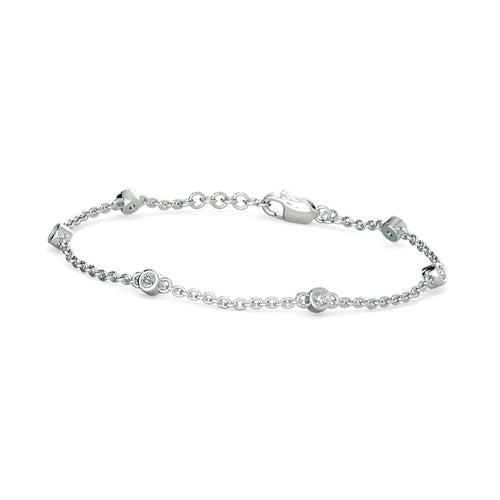 Chain Link Bracelet Minimalist 14k Solid White Gold Handmade, Chain Bracelet, Link Bracelet, Gold Bracelet, Diamond Bracelet - Jalvi & Co.