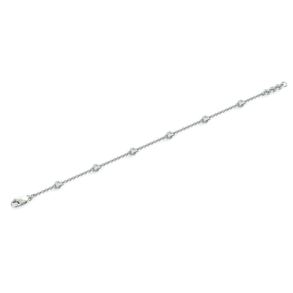 Chain Link Bracelet Minimalist 14k Solid White Gold Handmade, Chain Bracelet, Link Bracelet, Gold Bracelet, Diamond Bracelet - Jalvi & Co.