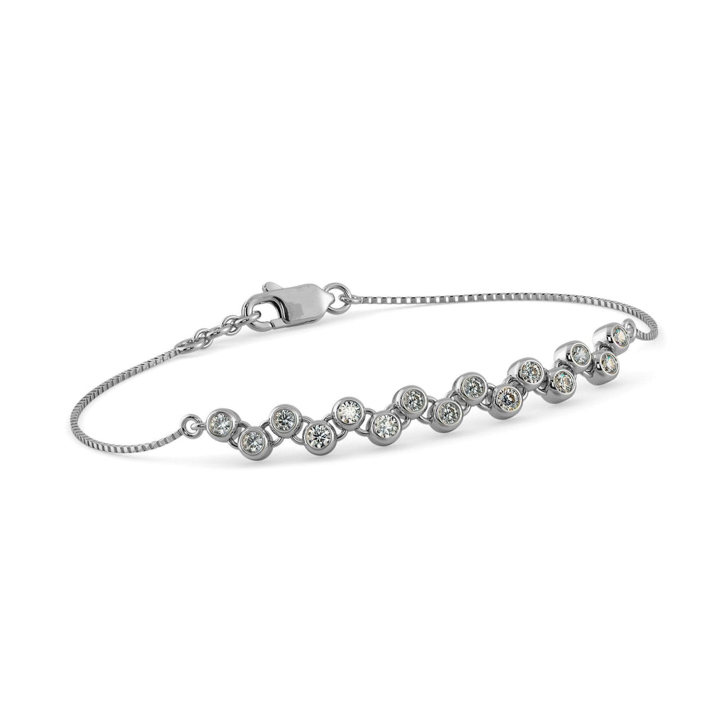 Chain Link Bracelet Stardust 14k Solid White Gold Handmade, Chain Bracelet, Link Bracelet, Gold Bracelet, Diamond Bracelet - Jalvi & Co.