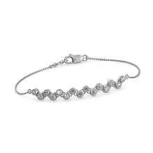 Load image into Gallery viewer, Chain Link Bracelet Stardust 14k Solid White Gold Handmade, Chain Bracelet, Link Bracelet, Gold Bracelet, Diamond Bracelet - Jalvi &amp; Co.