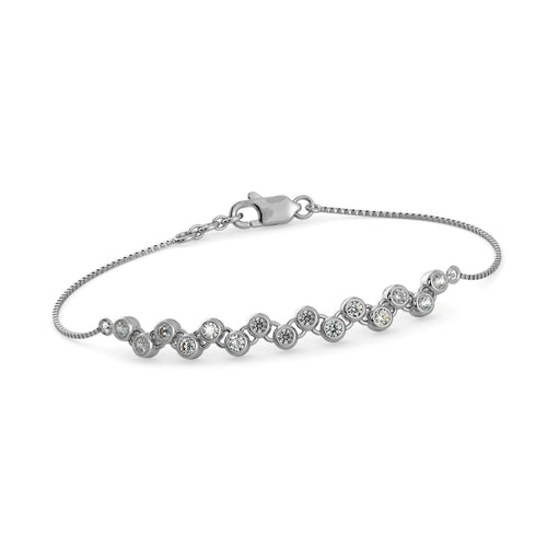 Chain Link Bracelet Stardust 14k Solid White Gold Handmade, Chain Bracelet, Link Bracelet, Gold Bracelet, Diamond Bracelet - Jalvi & Co.