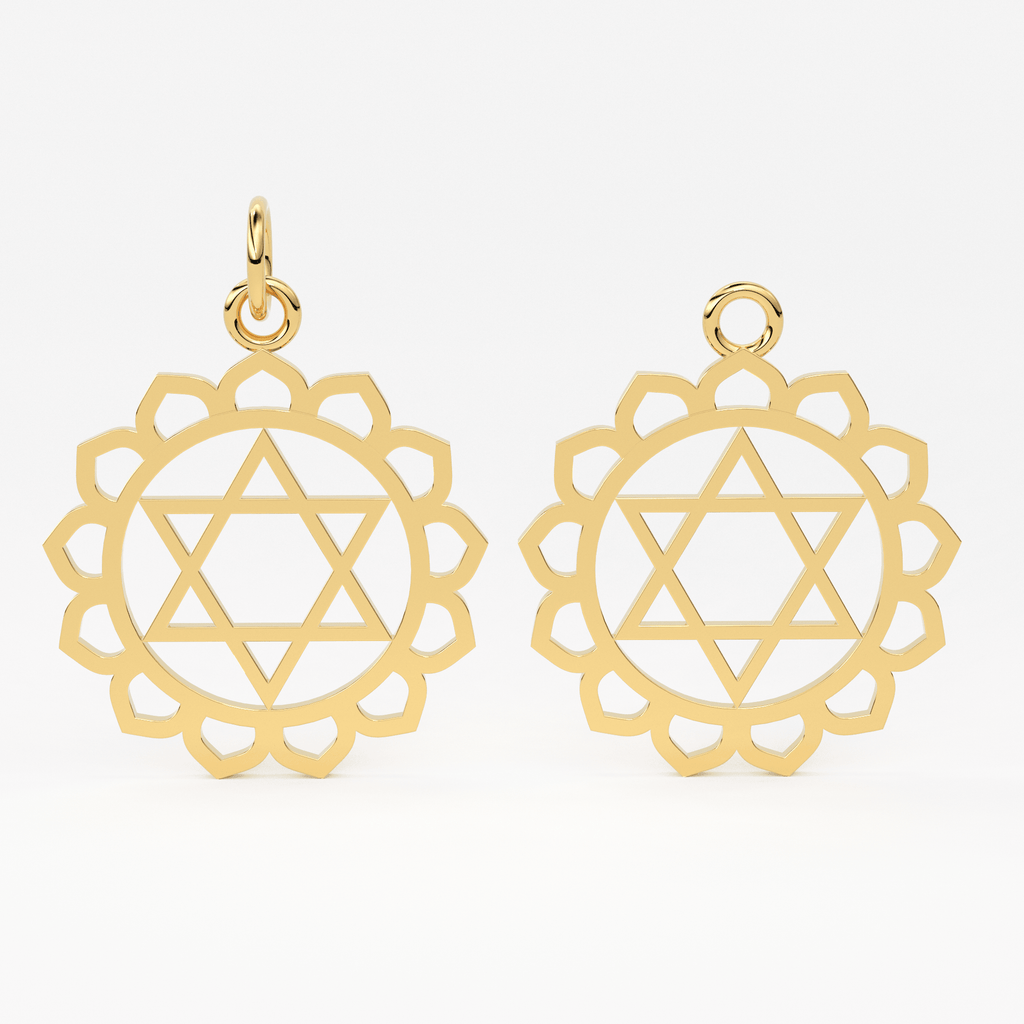 Chakra Healing Solid Gold Necklace in 14k / Solid Gold Pendant / Charkra Charm - Jalvi & Co.