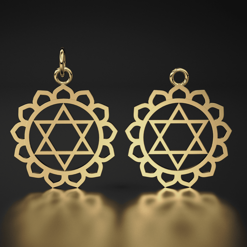 Chakra Healing Solid Gold Necklace in 14k / Solid Gold Pendant / Charkra Charm - Jalvi & Co.