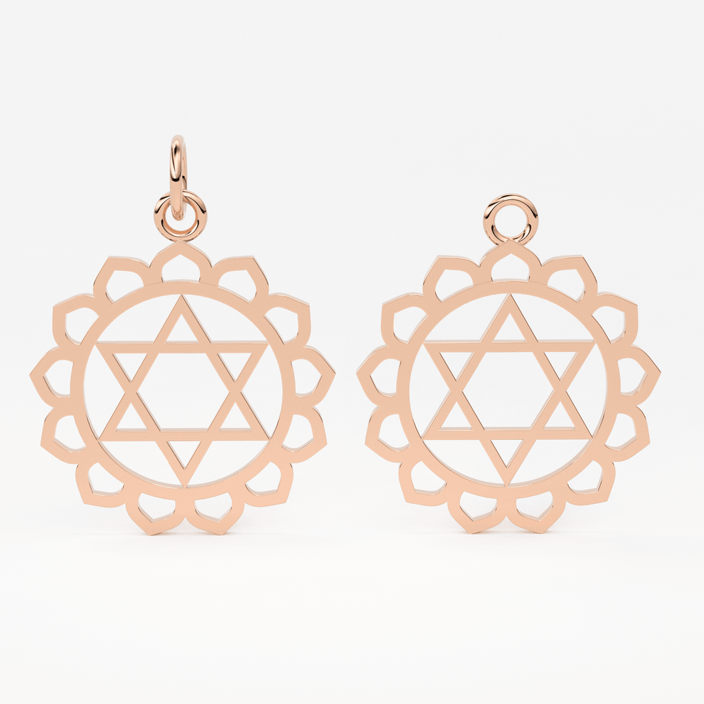 Chakra Healing Solid Gold Necklace in 14k / Solid Gold Pendant / Charkra Charm - Jalvi & Co.