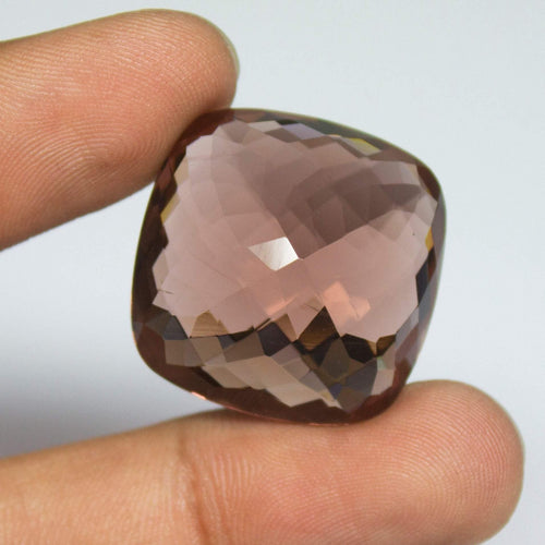 Champagne Quartz Cushion Checker Cut Loose Gemstone, 25x25x14mm, 54ct aprrox - Jalvi & Co.