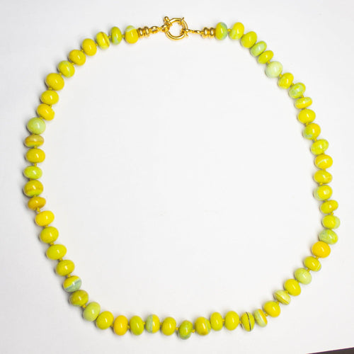 Chartreuse Green Opal Knotted Necklace - Jalvi & Co.