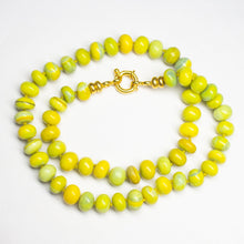 Load image into Gallery viewer, Chartreuse Green Opal Knotted Necklace - Jalvi &amp; Co.