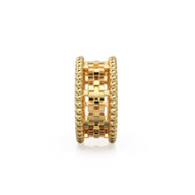 Load image into Gallery viewer, Checkerboard 18k Solid Yellow Gold 7mm Fancy Spacer Finding Box Cube Hefty Bead 5mm Large Hole - Jalvi &amp; Co.