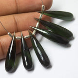 Chrome Green Quartz Faceted Tear Drop Beads 30x7mm 6pc