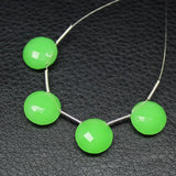 Chrysoprase Chalcedony Faceted Coin Gemstone Beads Matching Pair 6pc 12mm