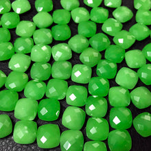 Load image into Gallery viewer, Chrysoprase Quartz Faceted Checker Square Cushion Matching Beads Strand 6pc 10mm - Jalvi &amp; Co.