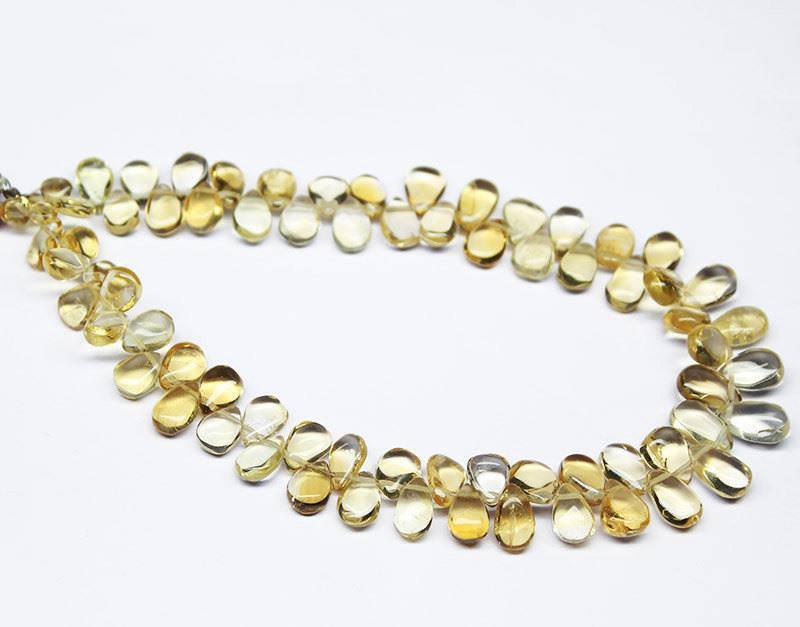 Citrine Smooth Briolette Pear Drop Gemstone Loose Bead Strand 10" 4mm 10mm - Jalvi & Co.