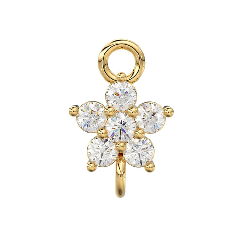 Cluster Diamond Connector / 14k 18k Solid Gold Connector / Gold Jewelry Supplies / Diamond Connector Finding / Sale - Jalvi & Co.