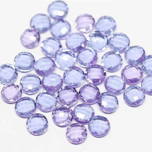 Color Change Quartz Faceted Round Coin Loose Matching Pair Beads 6pc 10mm - Jalvi & Co.