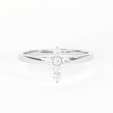 Load image into Gallery viewer, Cross Diamond Ring / Dainty Diamond Ring / Diamond Ring / Religious Ring / Stacking Ring / Baptism Gift Ring - Jalvi &amp; Co.