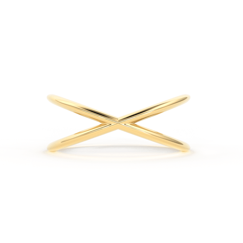 Crossover Solid Gold / Dainty Gold X Ring / Adelyn / White Gold, Yellow Gold , Rose Gold / Criss Cross Ring / 14k Gold Ring - Jalvi & Co.