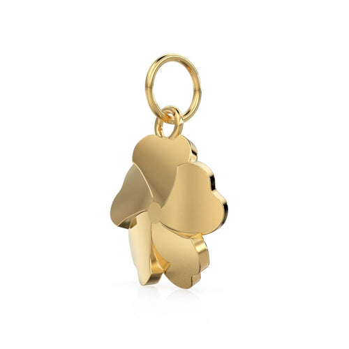 Dainty Hibiscus Solid Gold Enamel Charm / Tropical Flower Gold Enamel Pendant / Hawaiian Inspired Jewelry for Necklace Bracelet Earring - Jalvi & Co.