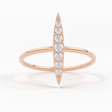 Load image into Gallery viewer, Damond Ring / 14k Gold Stackable Diamond Micro Pave Ring / Elongated Micro Pave Diamond Ring in Rose Gold / Stacking Ring / Mothers Day - Jalvi &amp; Co.