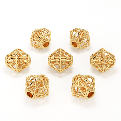 Designer Cone Solid Gold 14k 18k Handmade Gold Spacer Bead Jewelry Making Supply 5mm - Jalvi & Co.