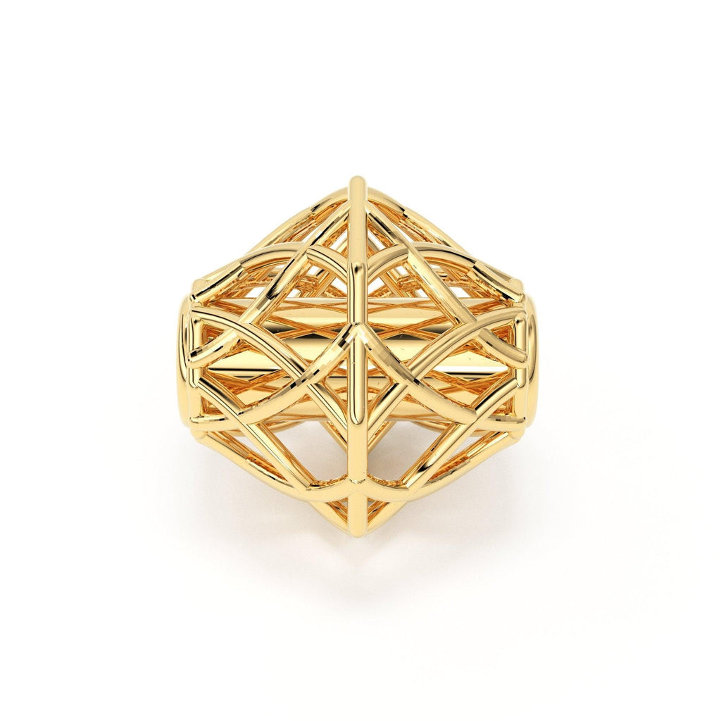 Designer Cone Solid Gold 14k 18k Solid gold Handmade Gold Spacer Bead Jewelry Making Supply 5mm - Jalvi & Co.