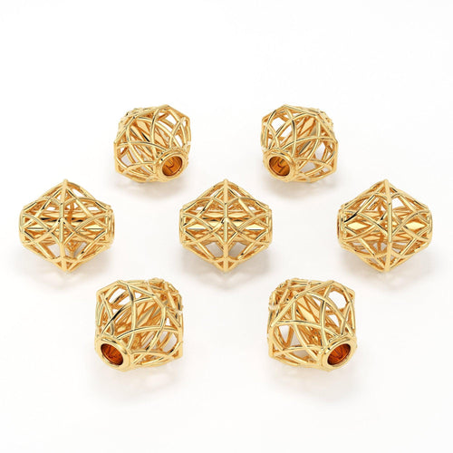 Designer Cone Solid Gold 14k 18k Solid gold Handmade Gold Spacer Bead Jewelry Making Supply 5mm - Jalvi & Co.