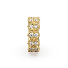 Load image into Gallery viewer, Designer Diamond Cluster Solid Gold Beads / 9mm Diamond Eternity Rondelle Wheel Beads / Oval Diamonds 14k 18k Gold Tyre Finding - Jalvi &amp; Co.