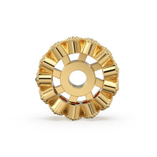 Load image into Gallery viewer, Designer Diamond Cluster Solid Gold Beads / 9mm Diamond Eternity Rondelle Wheel Beads / Oval Diamonds 14k 18k Gold Tyre Finding - Jalvi &amp; Co.