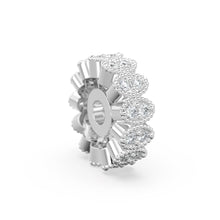 Load image into Gallery viewer, Designer Diamond Cluster Solid Gold Beads / 9mm Diamond Eternity Rondelle Wheel Beads / Oval Diamonds 14k 18k Gold Tyre Finding - Jalvi &amp; Co.