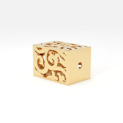 Designer Floral Rectangular Solid Gold Handmade Spacer Gold Bead Finding 12,14,18mm - Jalvi & Co.