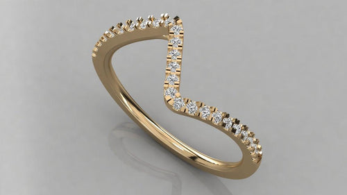 Designer French Pave Ring / Diamond Ring in 14k Gold / Birthday Gift for Her / Gold Diamond Band / Graduation Gift - Jalvi & Co.