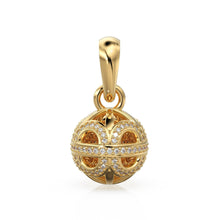 Load image into Gallery viewer, Designer Handmade Pave Diamond Round Ball Luxury 18k Solid Gold Pendant / Jewelry Making Diamond 14k Gold Charm - Jalvi &amp; Co.