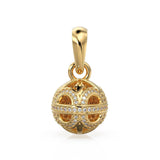 Designer Handmade Pave Diamond Round Ball Luxury 18k Solid Gold Pendant / Jewelry Making Diamond 14k Gold Charm