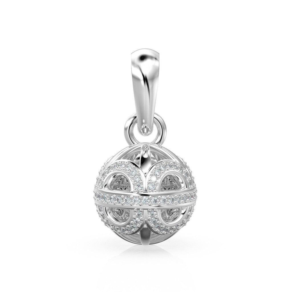 Designer Handmade Pave Diamond Round Ball Luxury 18k Solid Gold Pendant / Jewelry Making Diamond 14k Gold Charm - Jalvi & Co.