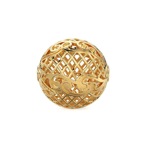 Designer Round Solid Gold 14k 18k Handmade Gold Spacer Bead Jewelry Making Supply available in 11mm - Jalvi & Co.