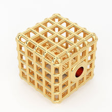Load image into Gallery viewer, Designer Square Solid Gold Handmade Cage Spacer Gold Bead Finding 7mm 10mm - Jalvi &amp; Co.
